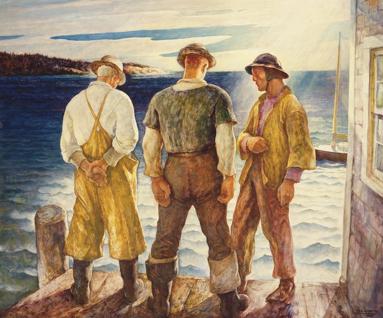 Trzej rybacy, 1938 autorstwa Newell Convers Wyeth