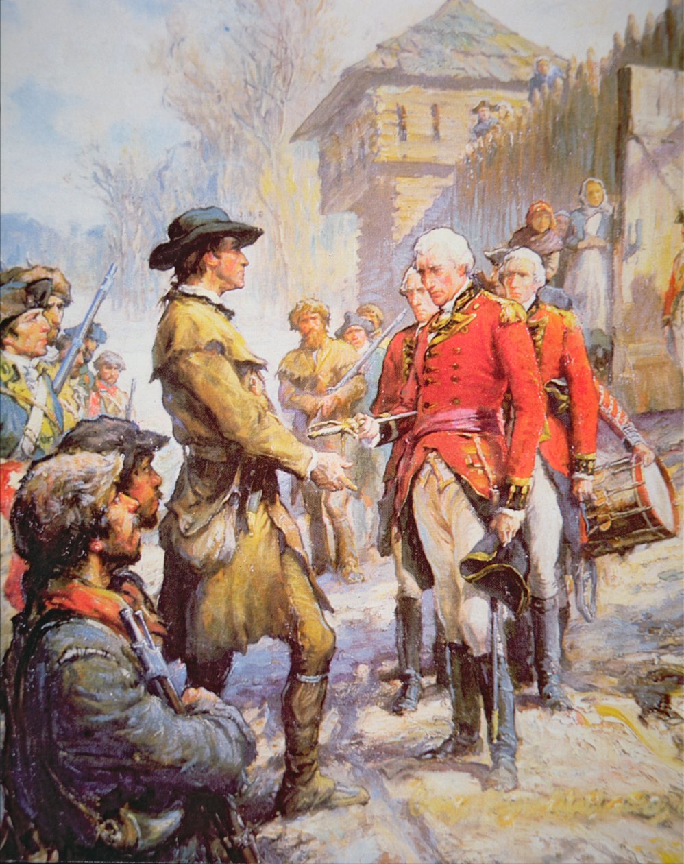 George Rogers Clark akceptuje kapitulację brytyjskiego dowódcy Henry