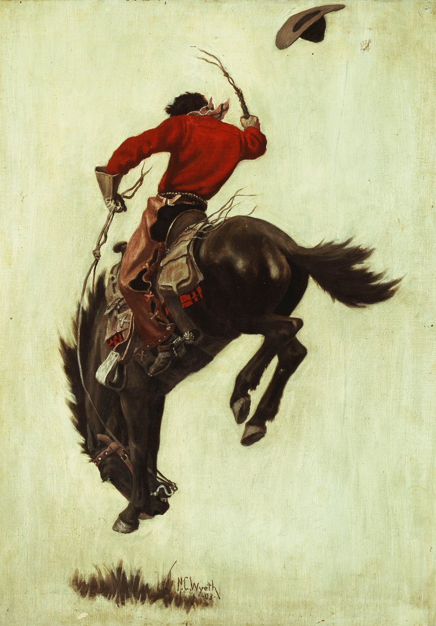 Brykający Bronco autorstwa Newell Convers Wyeth