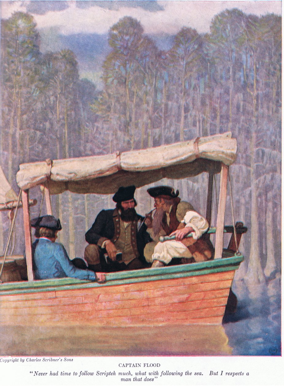 Kapitan Flood: Nigdy nie miałem czasu podążać za Scripteh, co z podążaniem za morzem. Ale szanuję człowieka, co robi, 1928 autorstwa Newell Convers Wyeth