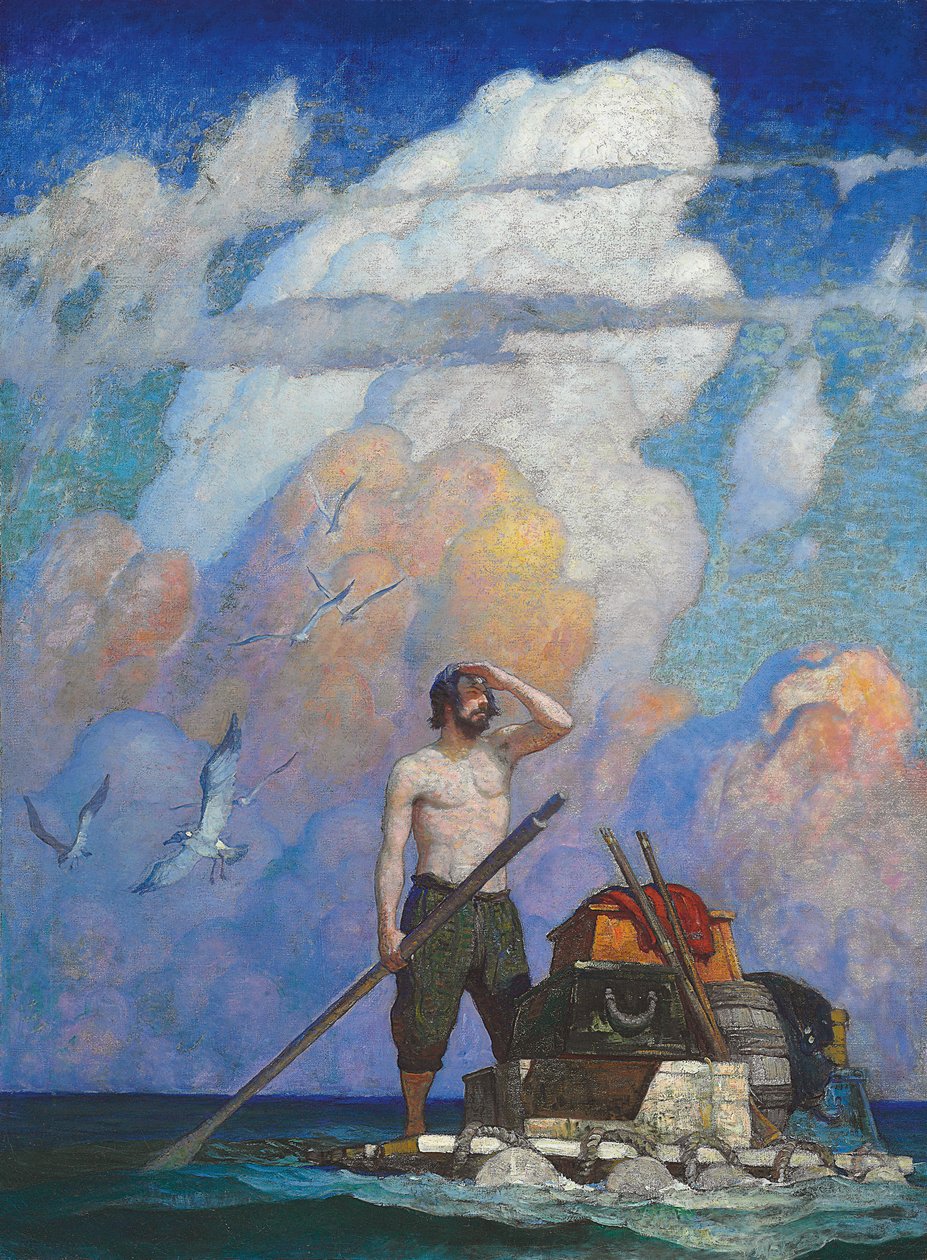 Jak na milę, lub w okolicy, moja tratwa poszła bardzo dobrze autorstwa Newell Convers Wyeth