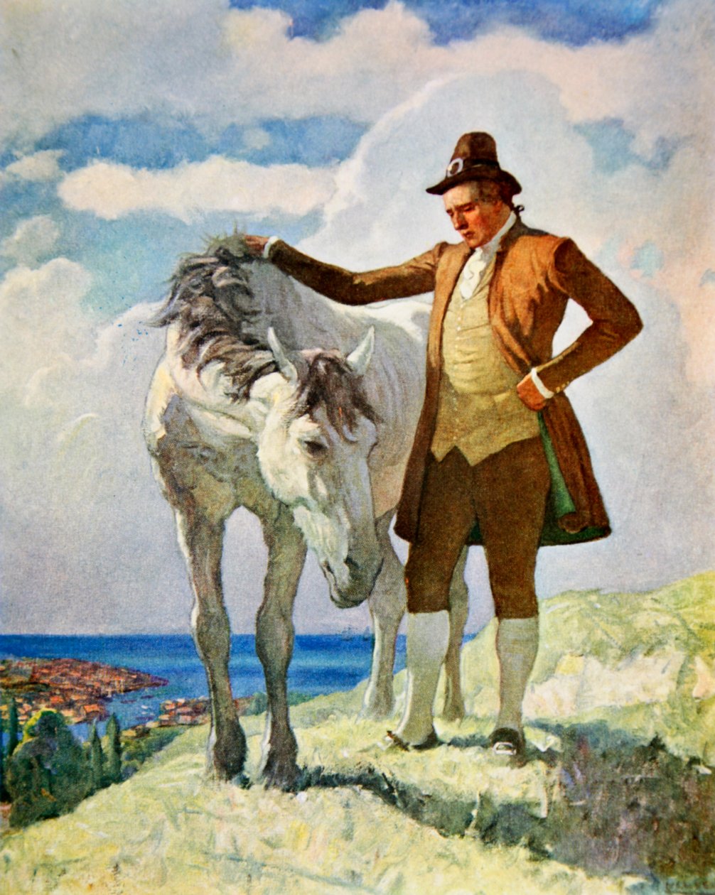 Koń i właściciel autorstwa Newell Convers Wyeth