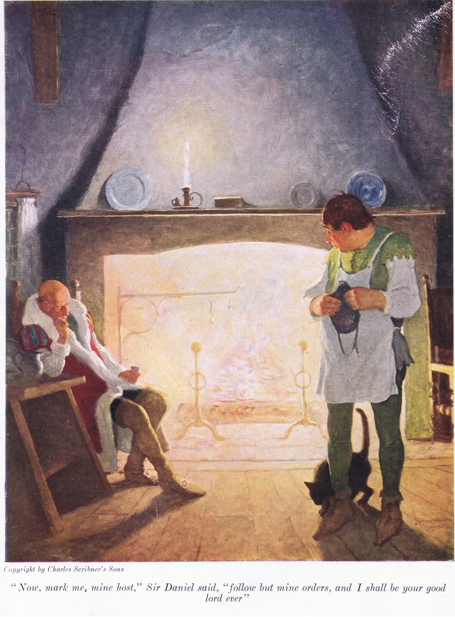 Teraz oznacz mnie, mój gospodarz powiedział sir Donald, postępuj zgodnie z moimi rozkazami, a będę twoim dobrym Panem na zawsze, 1916 autorstwa Newell Convers Wyeth