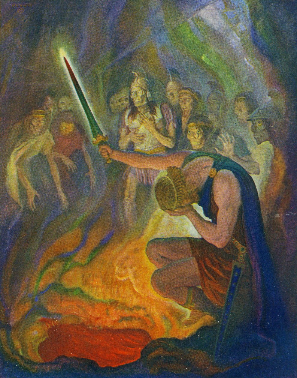 Odyseusz w Krainie Umarłych autorstwa Newell Convers Wyeth