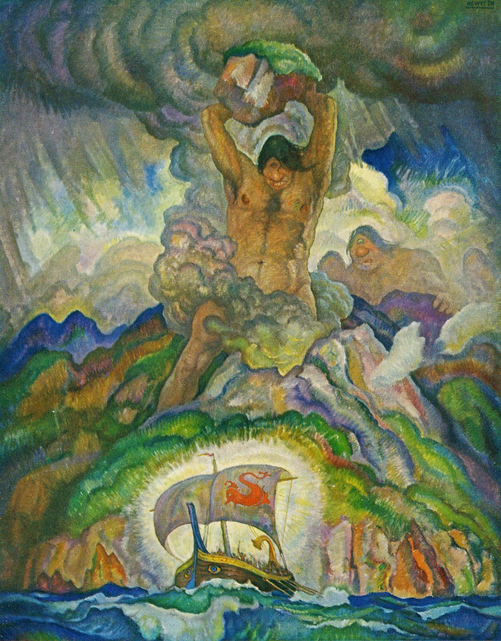 Polifem, cyklop autorstwa Newell Convers Wyeth