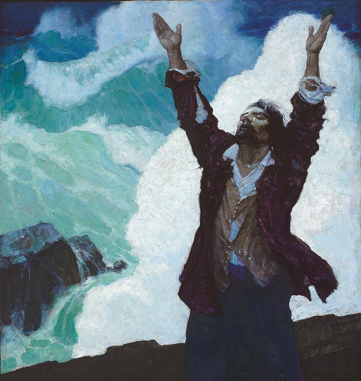 Robinson Crusoe: Okładka autorstwa Newell Convers Wyeth