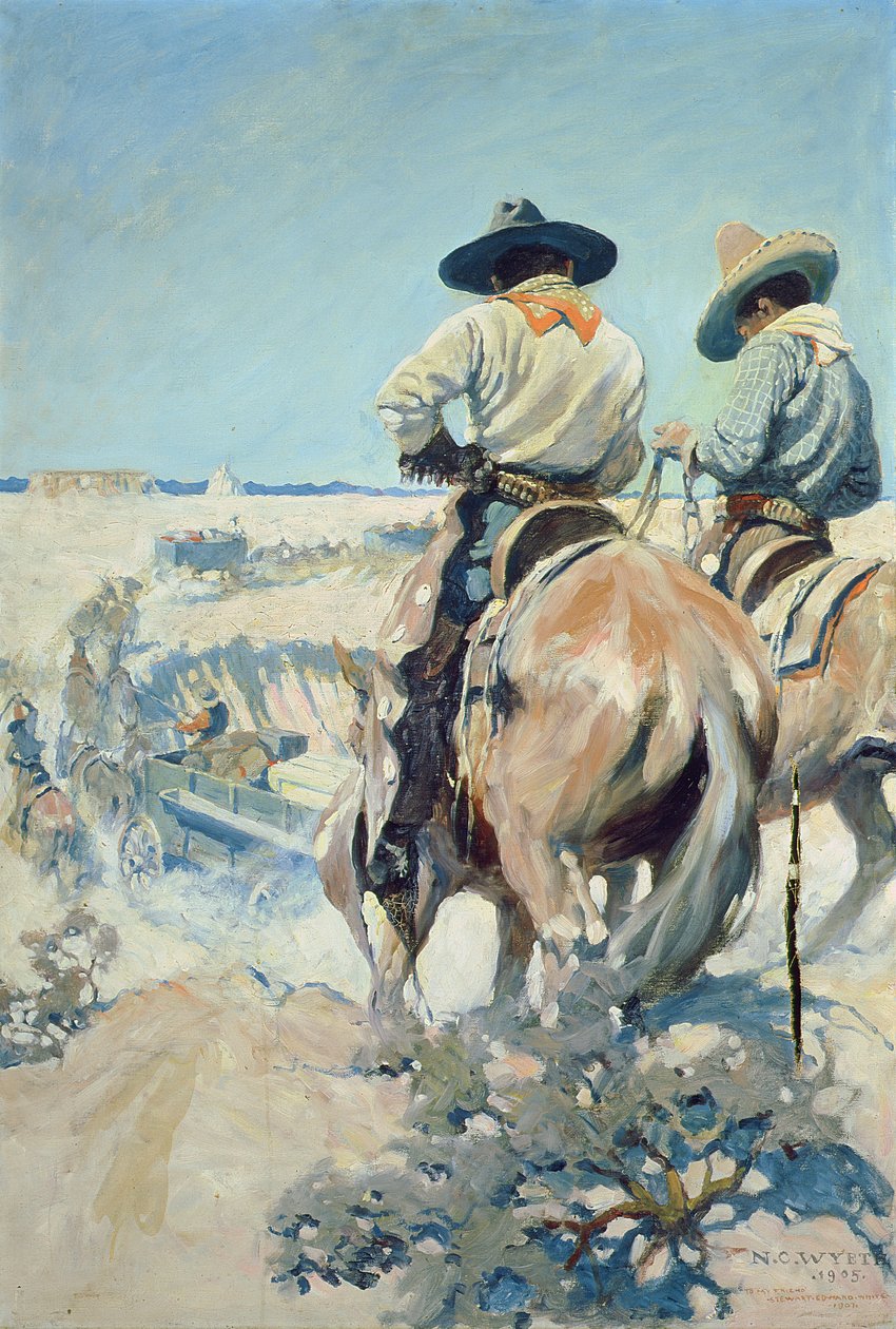 Wagony dostawcze autorstwa Newell Convers Wyeth
