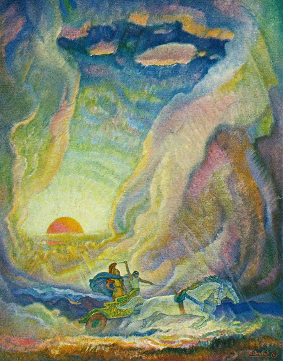 Telemach w rydwanie Nestora autorstwa Newell Convers Wyeth