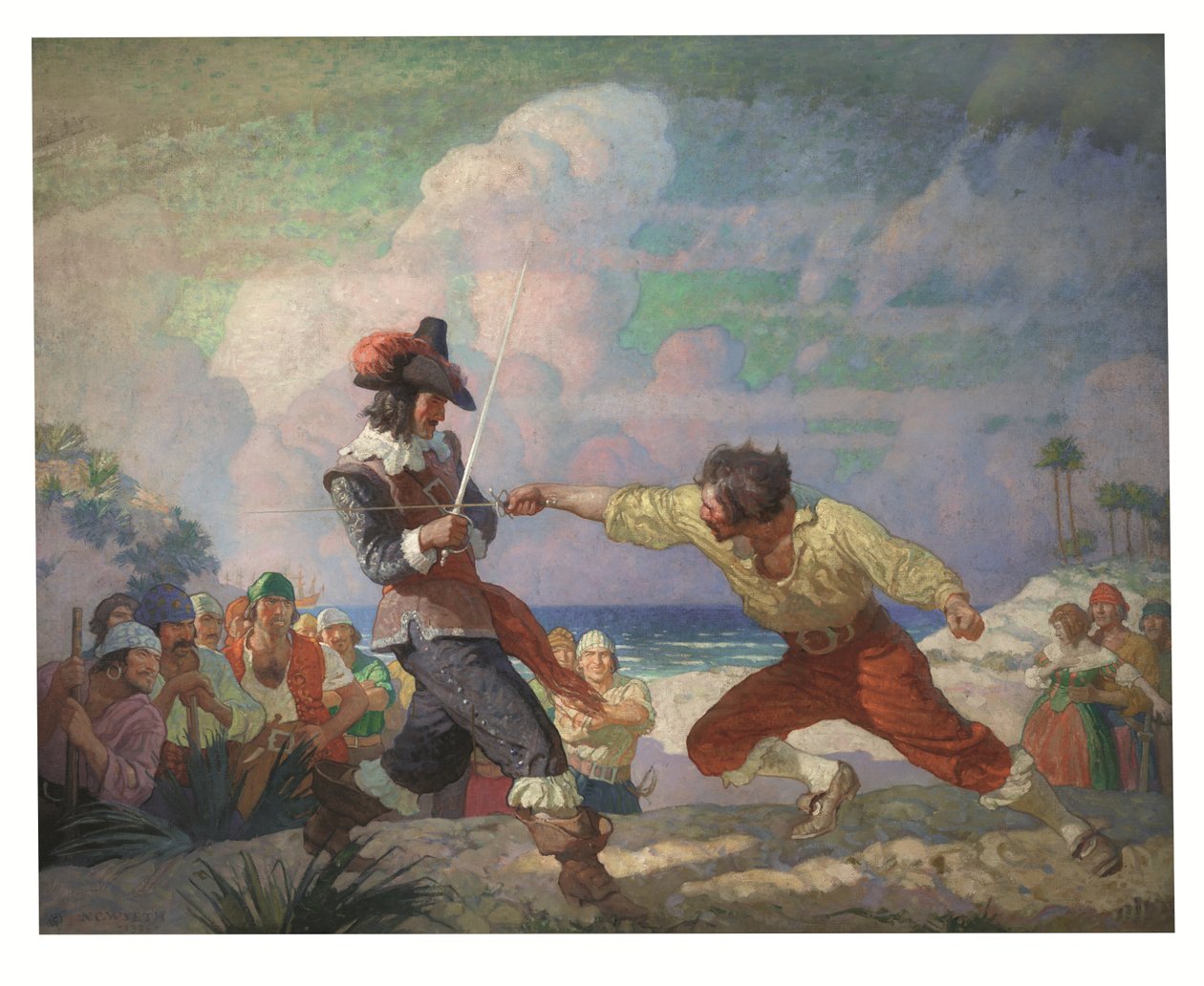 Pojedynek na plaży autorstwa Newell Convers Wyeth