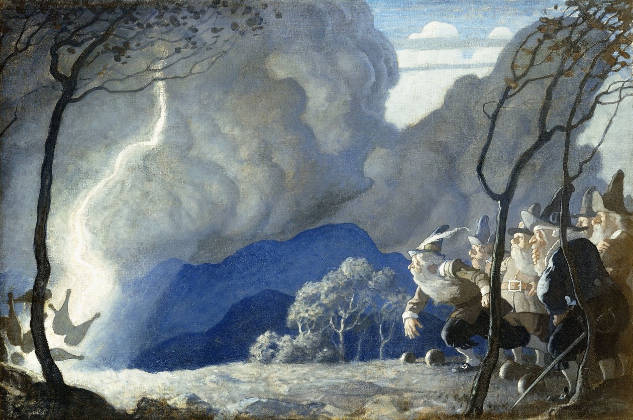 Kręgle gnomów autorstwa Newell Convers Wyeth