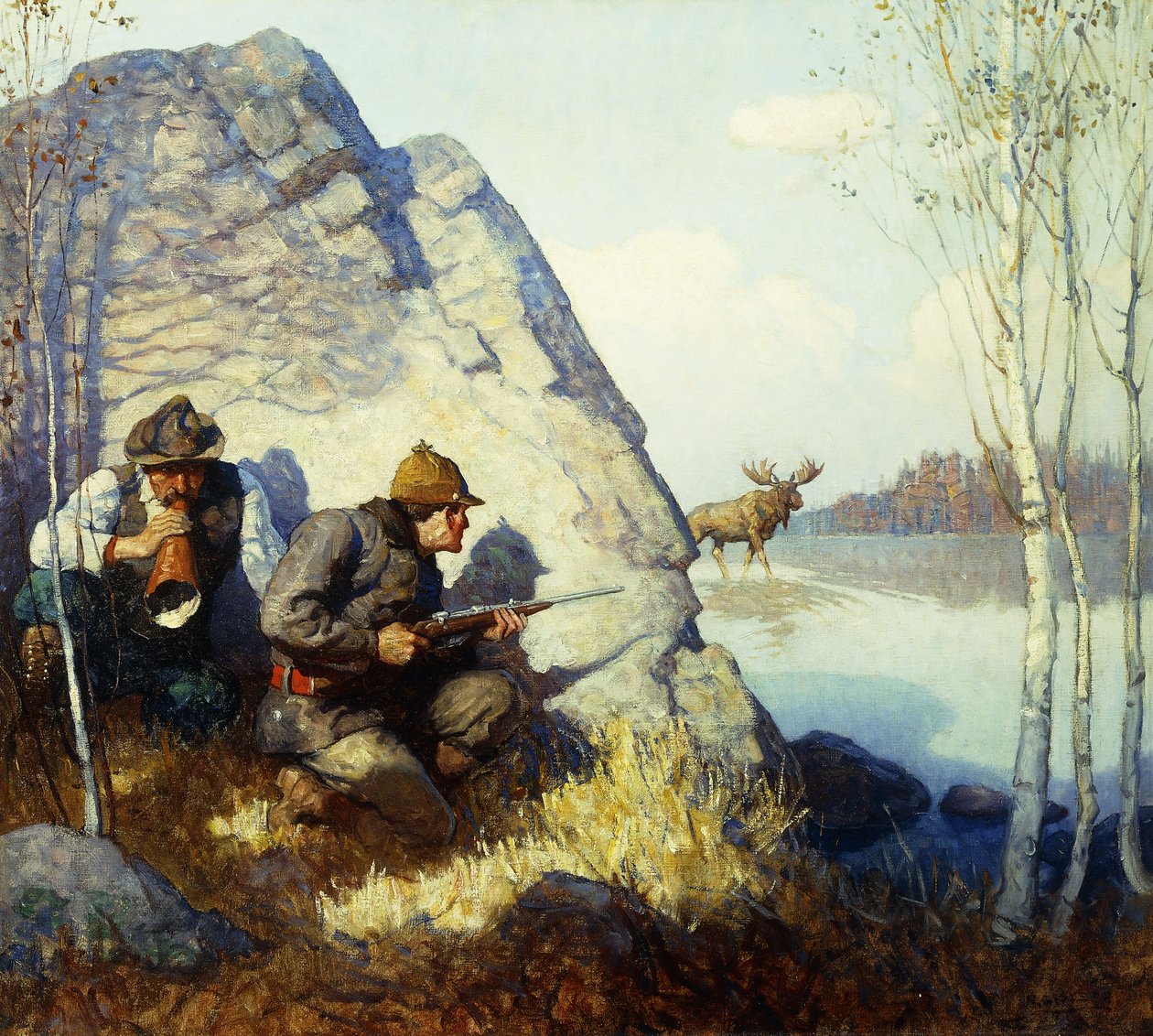 Wezwanie łosia autorstwa Newell Convers Wyeth