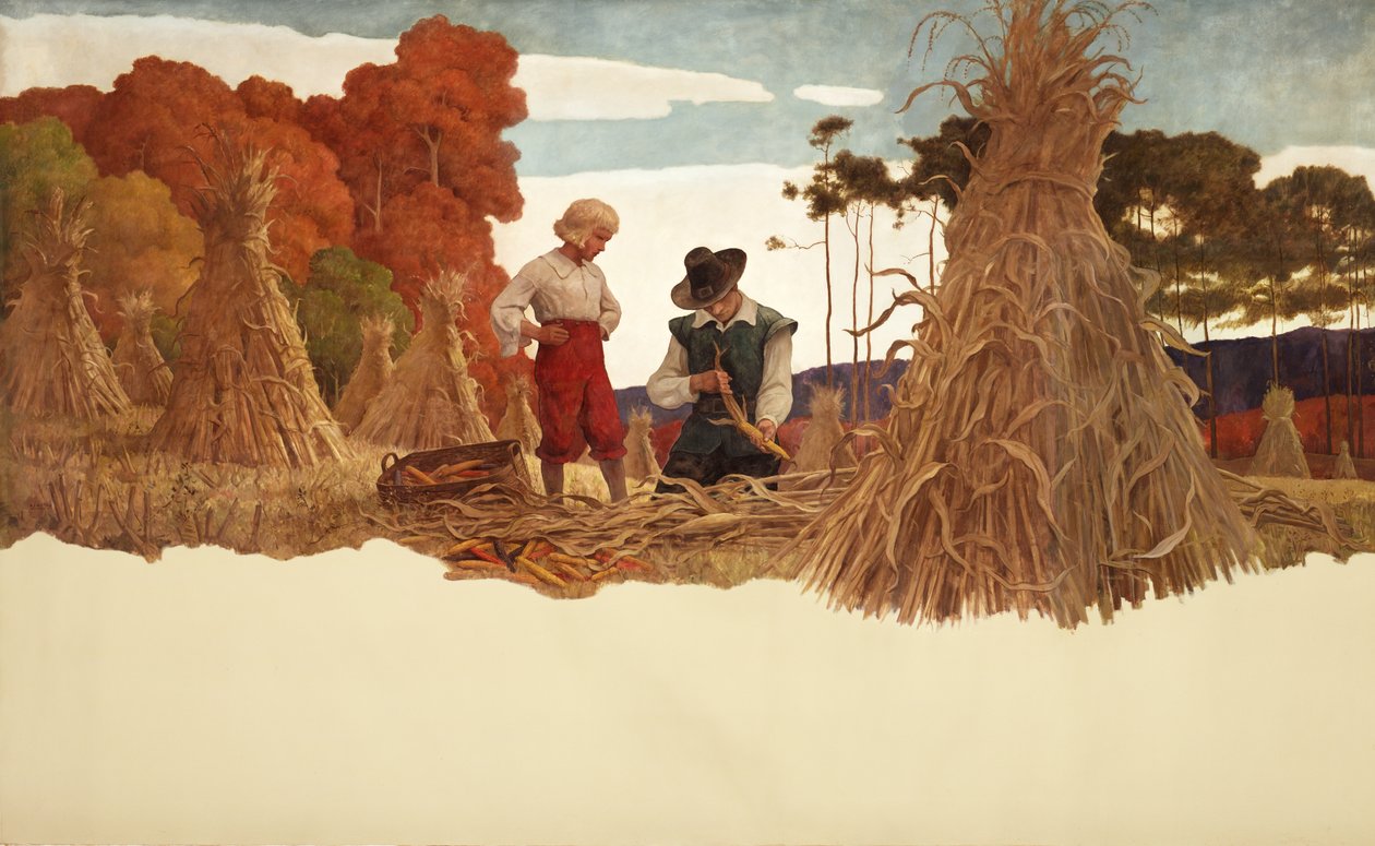Purytański łuskany kukurydziany, 1941 autorstwa Newell Convers Wyeth