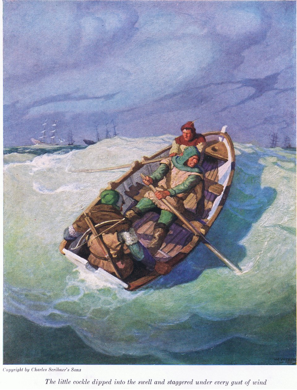 Mały kąkol zanurzył się w falach i zataczał się pod każdym podmuchem wiatru, 1916 autorstwa Newell Convers Wyeth