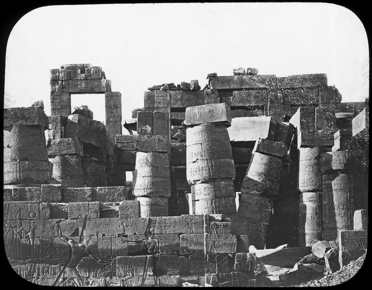 Wielka Świątynia, Karnak, Egipt, ok. 1890 r. autorstwa Newton and Co