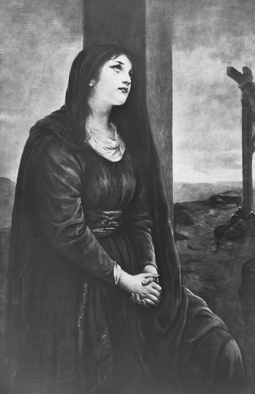Maria Magdalena siedząca pod Krzyżem, koniec XIX lub początek XX wieku autorstwa Newton and Co