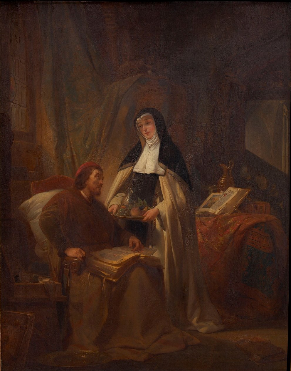 Jego członkostwo w szpitalu Sint-Jan w Brugii, autorstwa Nicaise de Keyser