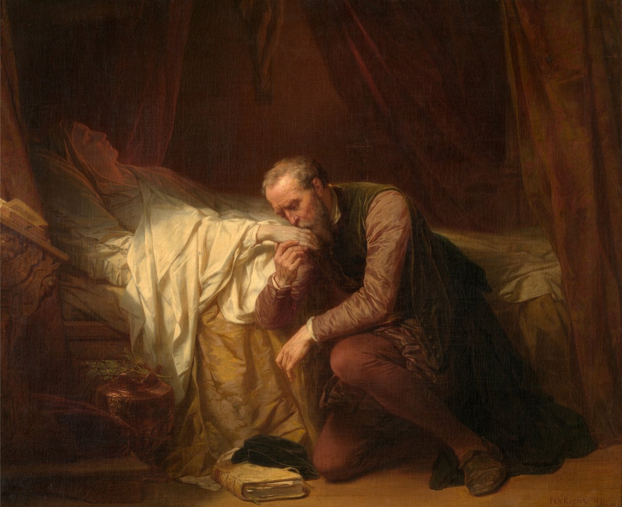 Artysta Michał Anioł u łoża śmierci Vittorii Colonny autorstwa Nicaise de Keyser