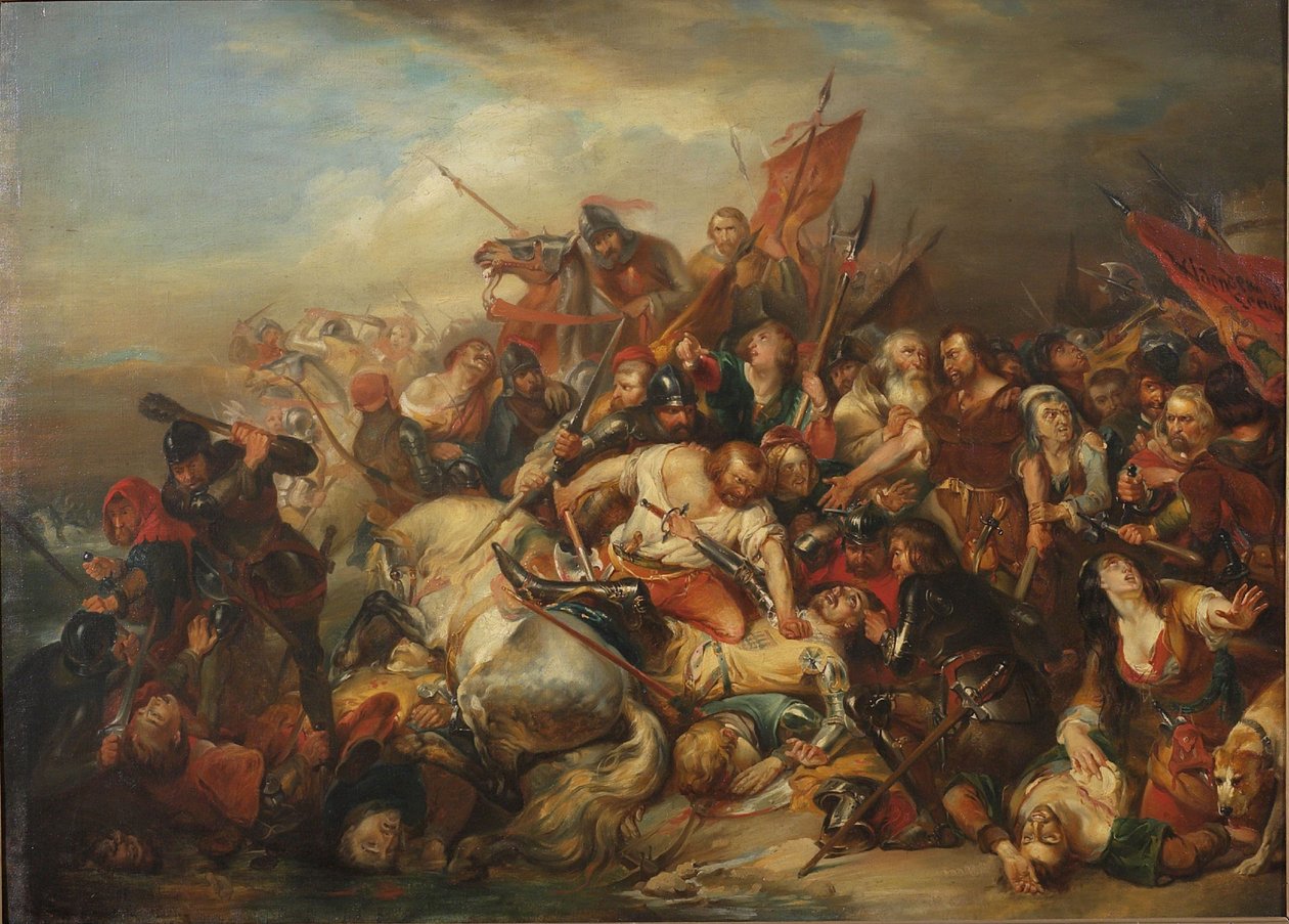 Bitwa o Złote Ostrogi 11 lipca 1302. autorstwa Nicaise de Keyser