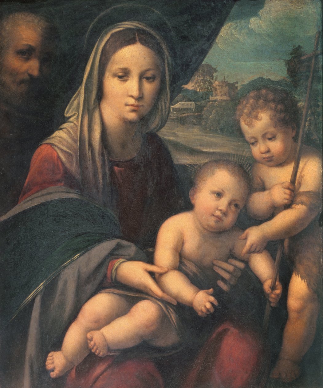 Madonna z Dzieciątkiem z młodym św. Janem Chrzcicielem (panel) autorstwa Niccolò Pisano