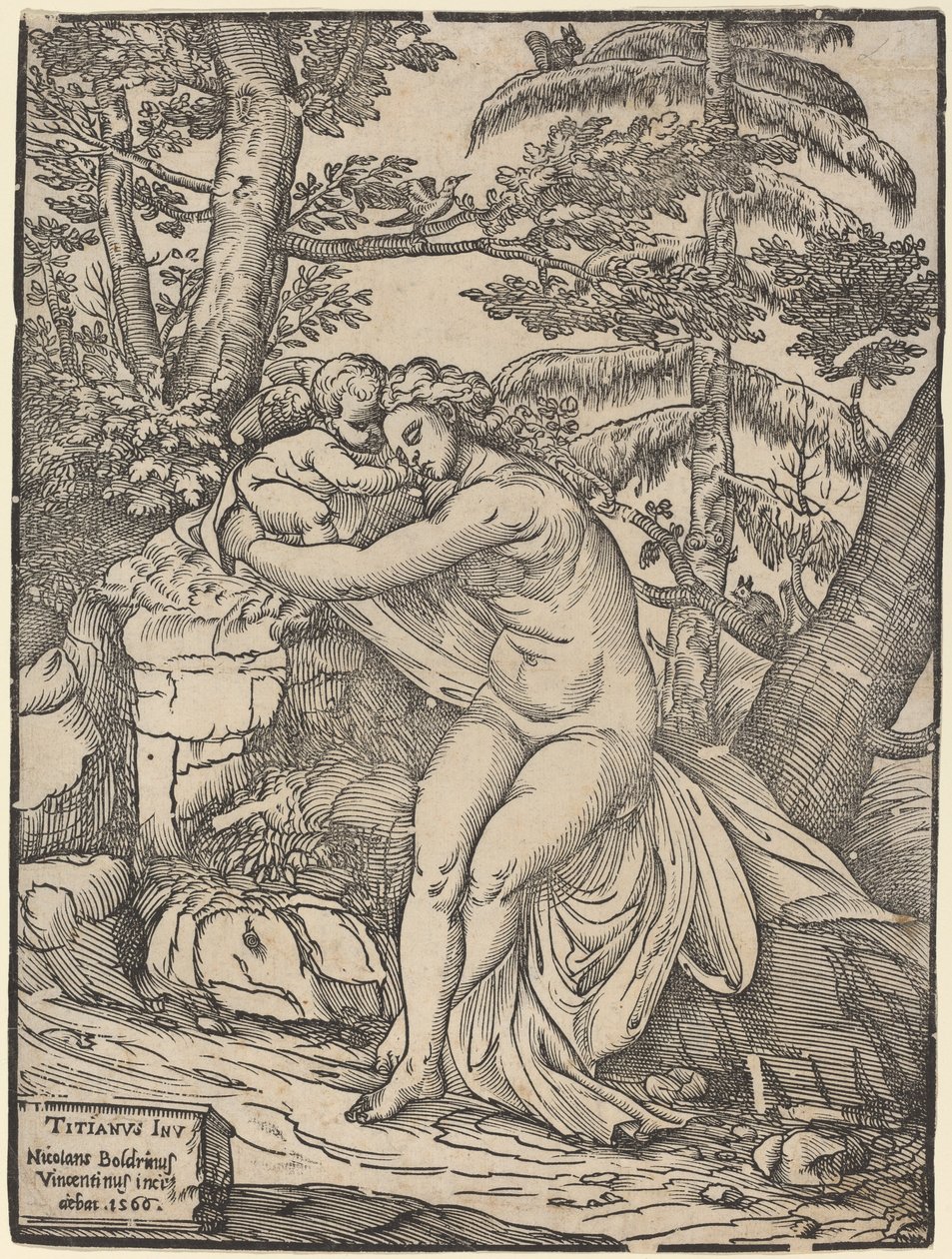 Wenus i Kupidyn autorstwa Niccolò Boldrini after Titian