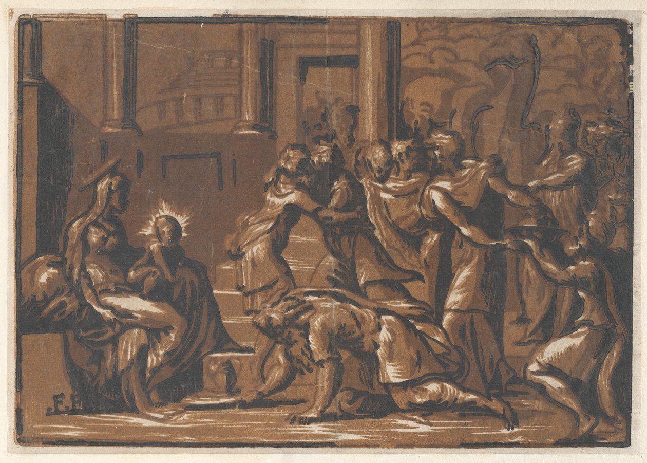 Pokłon Trzech Króli, 1540-50., 1540-50. autorstwa Niccolò Vicentino.