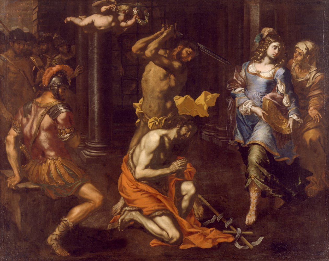 Ścięcie św. Jana Chrzciciela – Niccolo de Simone (czynny 1636-1655), olej na płótnie autorstwa Niccolò de Simone