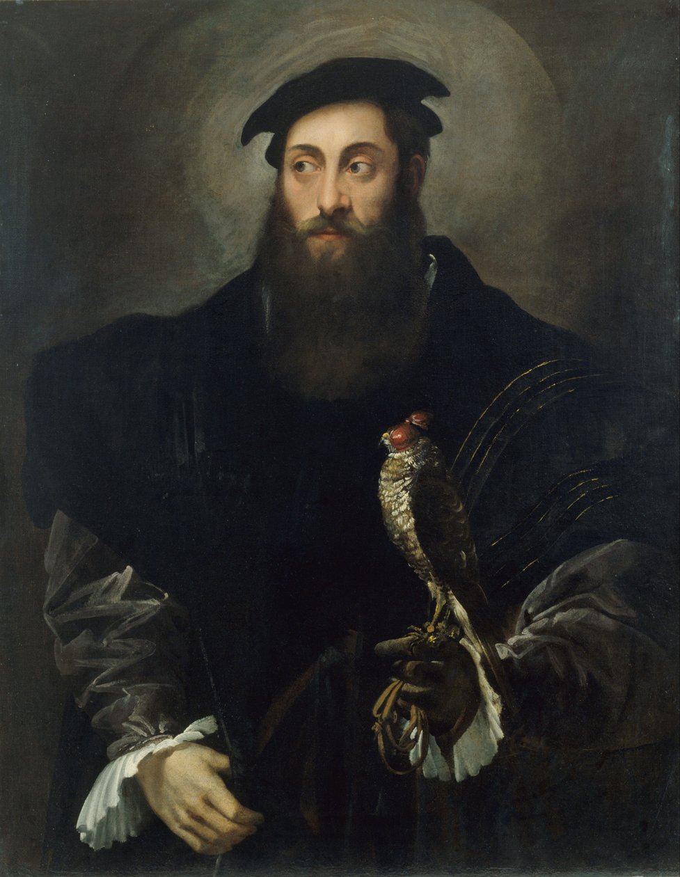 Portret dżentelmena z sokołem autorstwa Niccolò dell Abate