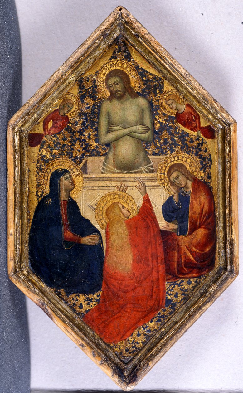 Chrystus jako Mąż Bolesny z Marią, Janem i Marią Magdaleną (tempera na drewnie) autorstwa Niccolò Pietro di Gerini