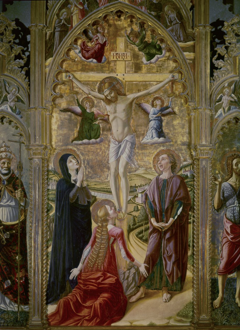 Ukrzyżowanie. 1480. (tempera i złoto na panelu) autorstwa Niccolo Alunno