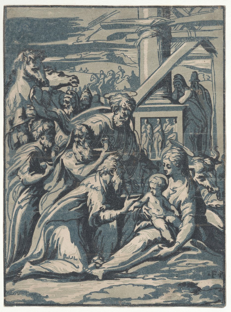 Adoracja Trzech Króli, 1540-50., 1540-50. autorstwa Niccolo Vicentino