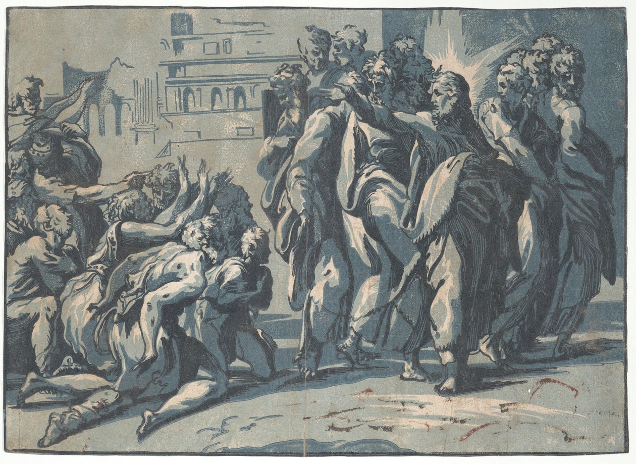 Chrystus uzdrawiający trędowatych, 1540-50., 1540-50. autorstwa Niccolo Vicentino