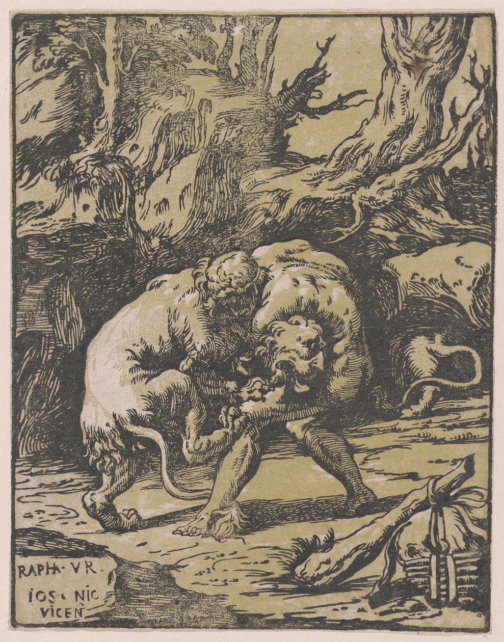 Herkules i lew nemejski, 1540-50., 1540-50. autorstwa Niccolo Vicentino