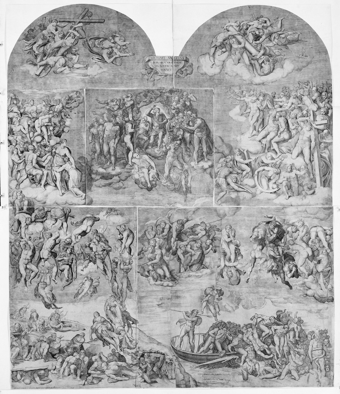 Trąbiące Anioły i Potępione Dusze Ściągane przez Diabły w dolnej części i prawej sekundzie..., 1548. autorstwa Niccolo della Casa