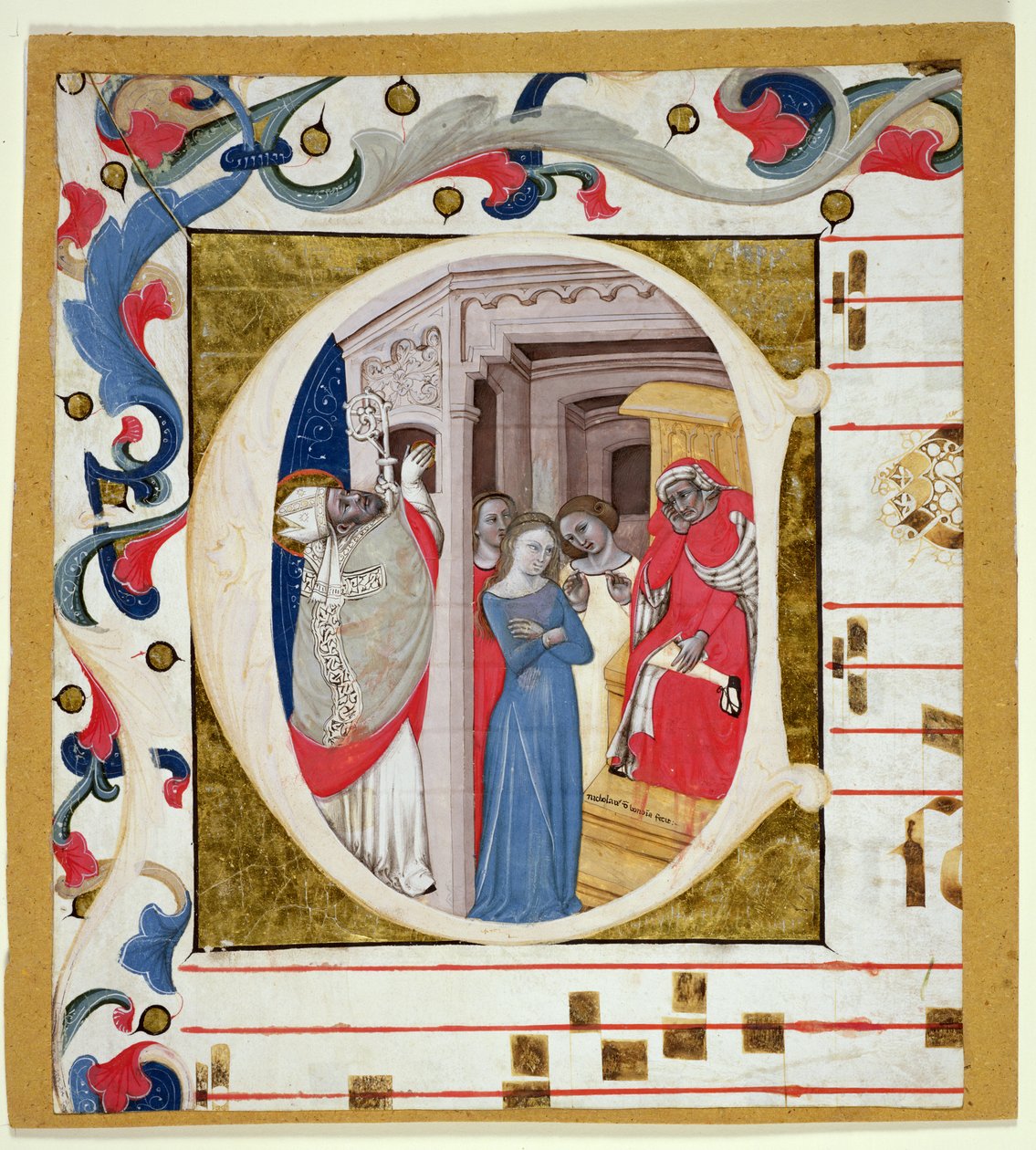 Ms. 278A: Historyczne początkowe wycięcie z antyfonu (welum) autorstwa Niccolo di Giacomo
