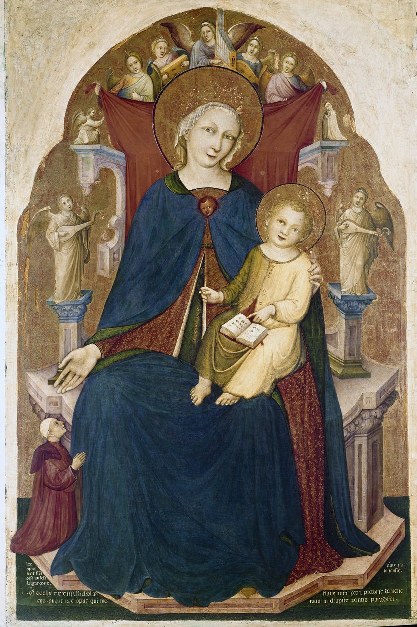 Madonna na tronie z Dzieciątkiem i dwoma wielbicielami. Obraz Niccolo di Pietro Gerini autorstwa RC