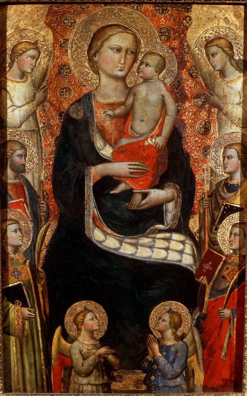 „Madonna z Dzieciątkiem, Świętymi i Aniołami”, koniec XIV lub początek XV w. autorstwa Niccolo di Pietro Gerini