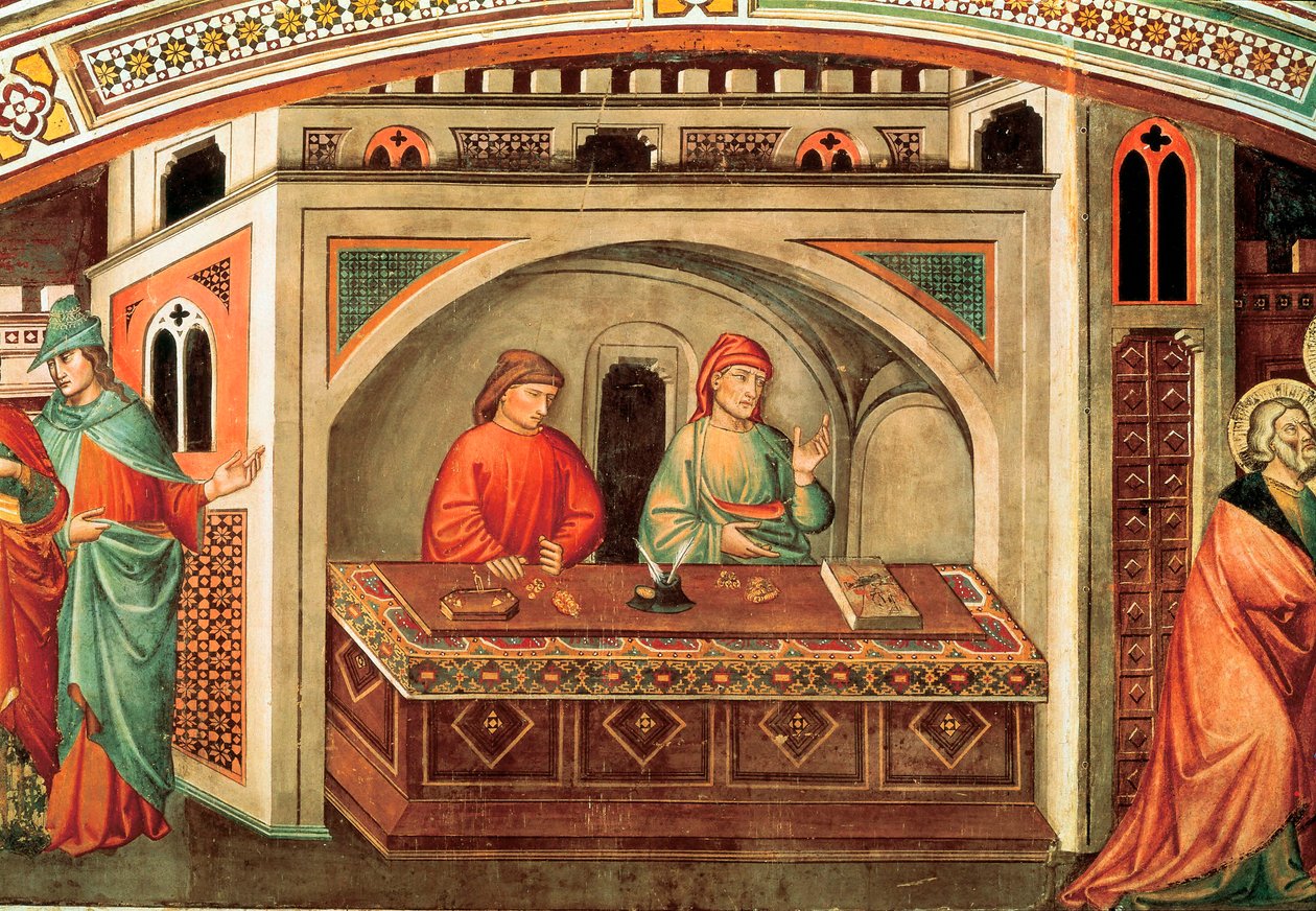 Historia św. Mateusza, fragment fresku Niccolo di Pietro Gerini, ok. 1400 autorstwa Niccolo di Pietro Gerini