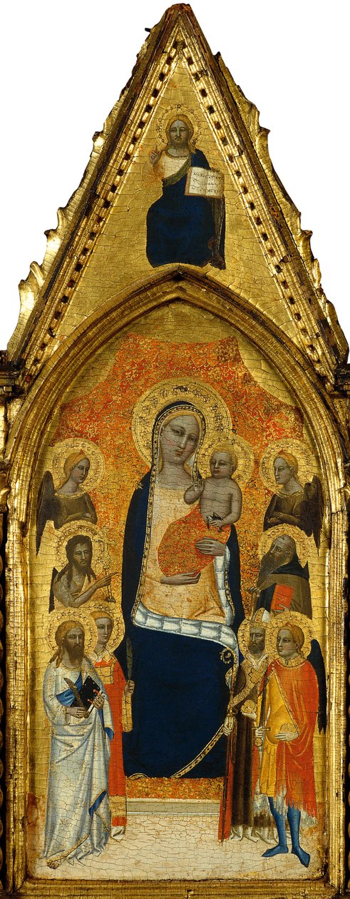 Dziewica z Dzieciątkiem między aniołami i sześcioma świętymi autorstwa Niccolo di Tommaso