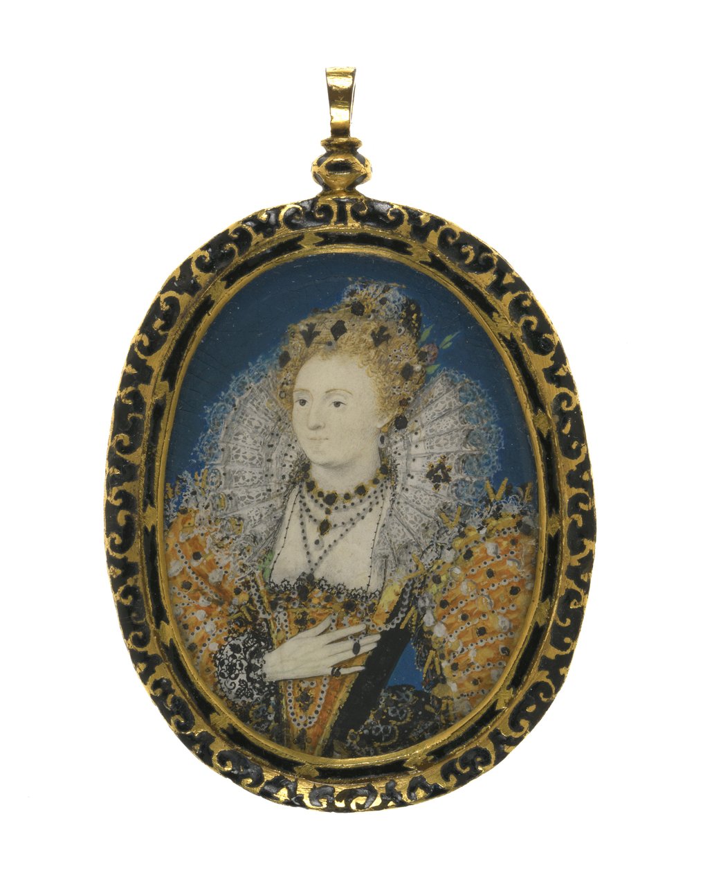 Królowa Elżbieta I, c.1595-1600 (gwasz na welinie na karcie) autorstwa Nicholas Hilliard