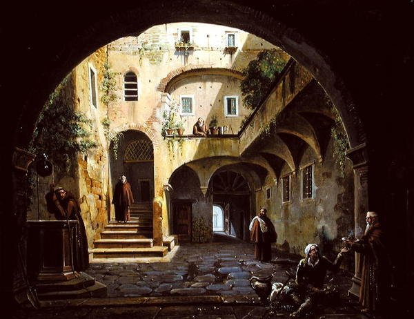 Przy studni (olej na płótnie) (patrz para 228125) autorstwa Nicholas Ambroise Chatelin