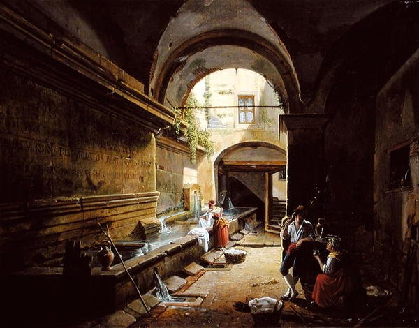 Pralnia klasztorna (olej na płótnie) (dla par zob. 228124) autorstwa Nicholas Ambroise Chatelin