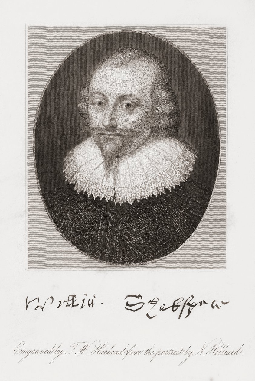 William Szekspir. Portret autorstwa Hilliarda. autorstwa Nicholas (after) Hilliard