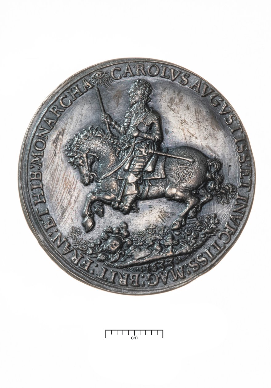 Karol I, Powrót do Londynu po koronacji w Edynburgu, 1633 (srebro) autorstwa Nicholas Briot