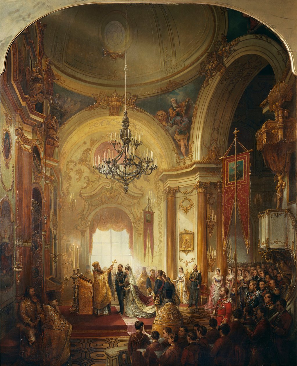 Ślub księcia Alfreda, księcia Edynburga z wielką księżną Marią Aleksandrowną, 23 stycznia 187 autorstwa Nicholas Chevalier