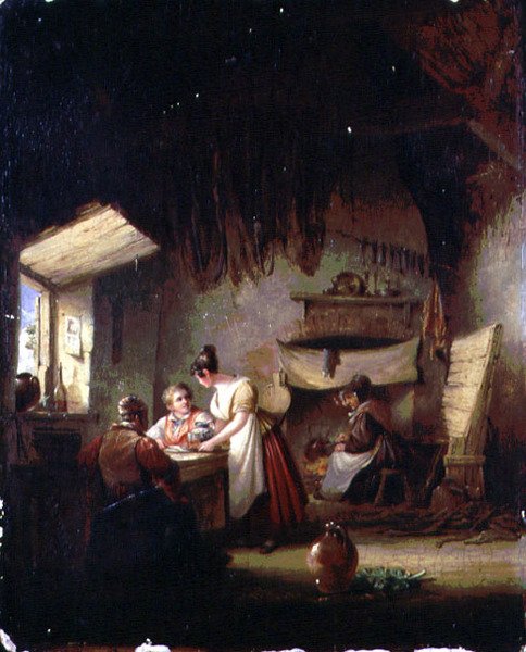 Wnętrze z figurami autorstwa Nicholas Condy