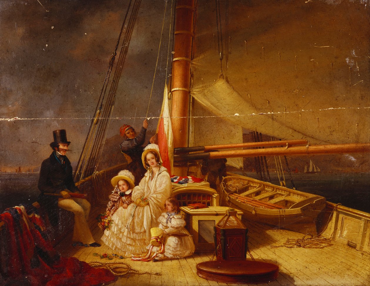 Jacht „The Guernsey” z właścicielem, jego rodziną i załogą na pokładzie autorstwa Nicholas Condy
