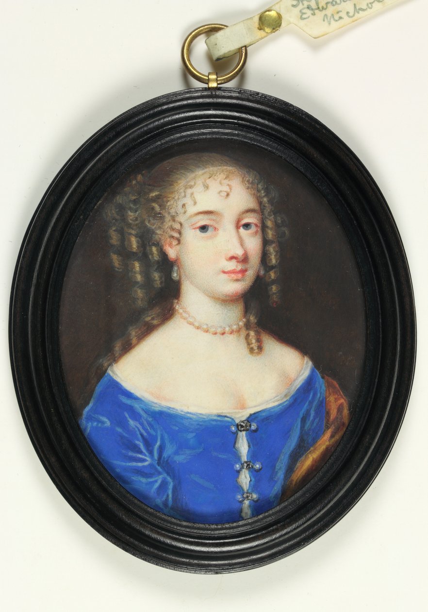 Pani zwana Abigail Stephens, Lady Harley (akwarela na welinie) autorstwa Nicholas Dixon