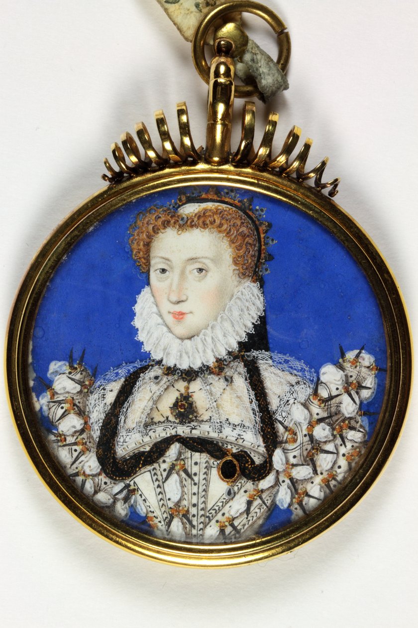 Dama tradycyjnie identyfikowana jako Elżbieta I (akwarela i farba do ciała na welinie) autorstwa Nicholas Hilliard