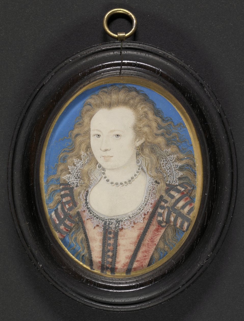 Portret damy, ok. 1605-10 (gwasz na pergaminie nałożony na karton) autorstwa Nicholas Hilliard