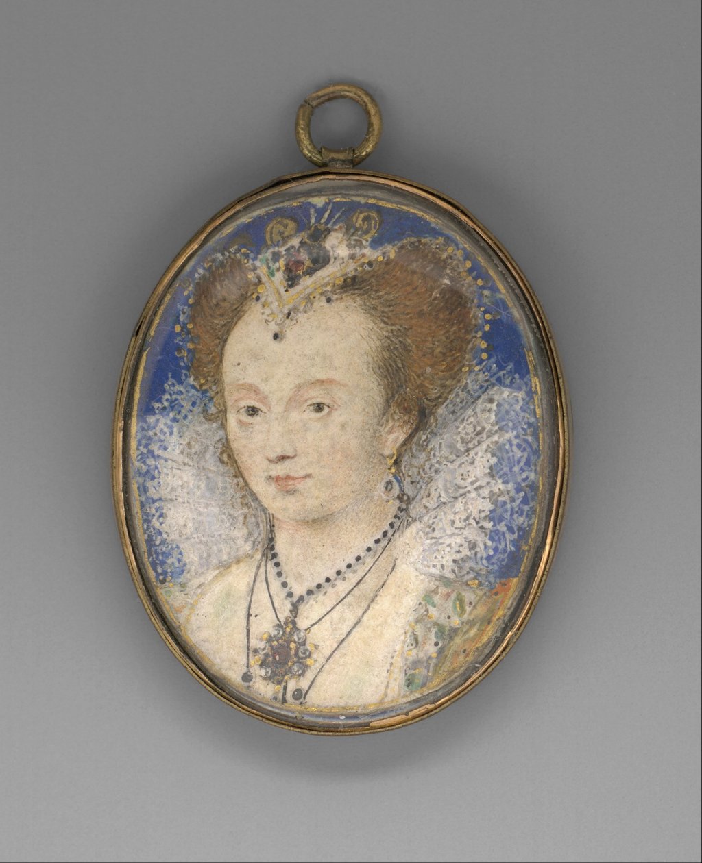 Portret kobiety, ok. 1590 (welin ułożony na kartonie) autorstwa Nicholas Hilliard